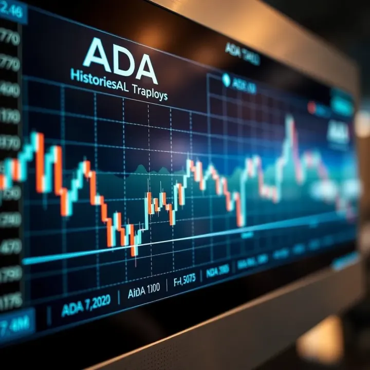 Historical Price Trends of ADA Cryptocurrency Graph showing historical price trends of ADA cryptocurrency on a digital financial chart
