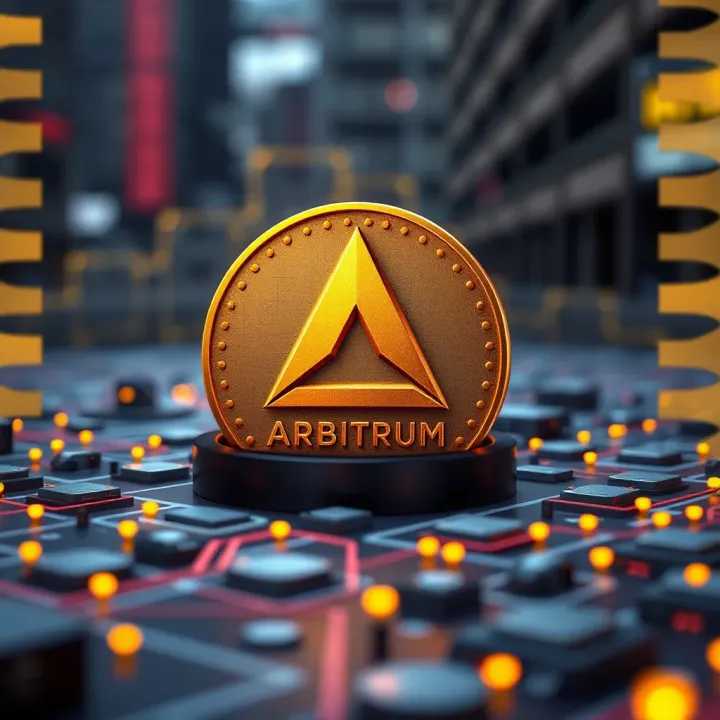 Visual representation of blockchain technology and Arbitrum network growth