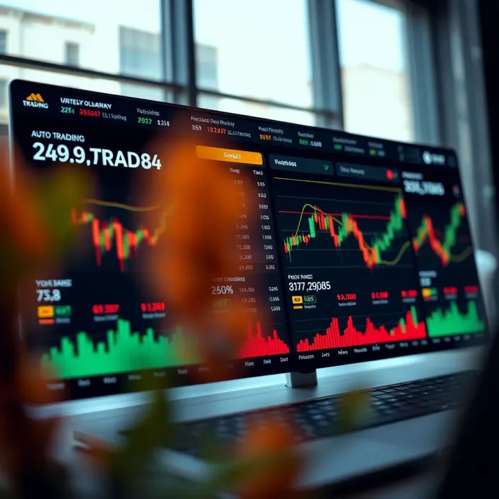 Dashboard interface of popular automated trading platform displaying real-time market data and trade execution options