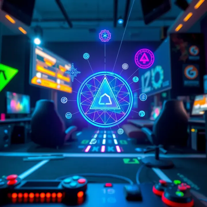 Conceptual illustration of a gaming ecosystem representing the connection between Axie Infinity gameplay and its cryptocurrency value