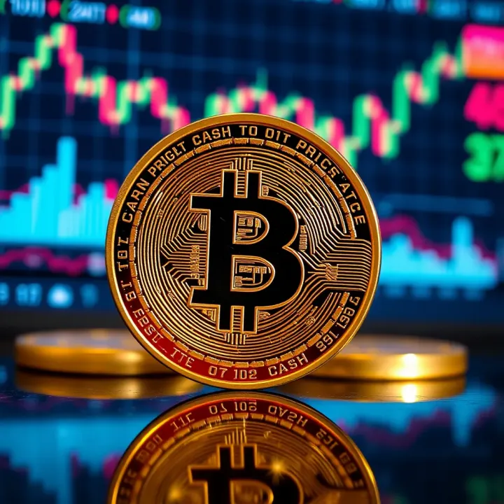 Bitcoin Cash Market Insights with Recent News and Expert Views Digital representation of Bitcoin Cash coin with market charts and news headlines in background