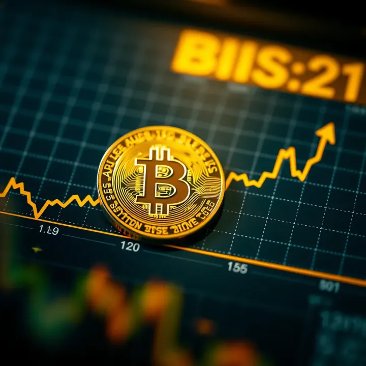 Graph showing fluctuations and upward trends in Bitcoin value over time