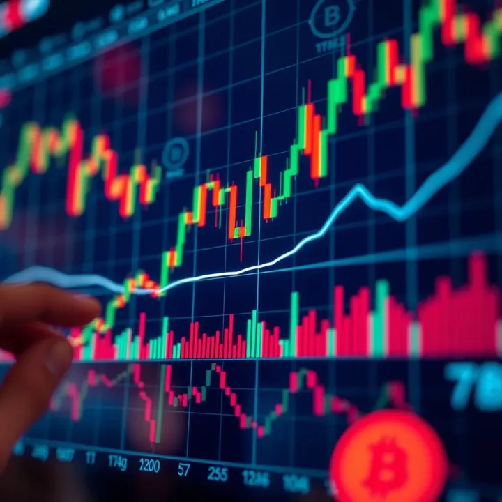 Bitcoin Price Fluctuations and Market Indicators Analysis Chart showing Bitcoin price fluctuations with trend lines and market indicators