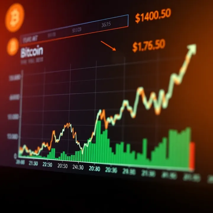 Graph showing fluctuations in Bitcoin price over time illustrating market volatility and historical trends