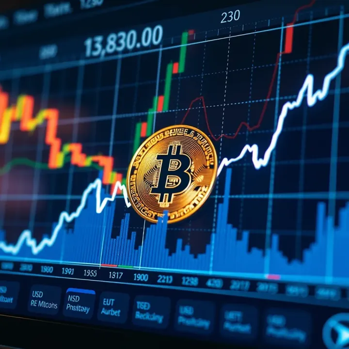 Graph showing upward and downward trends of Bitcoin price in USD over time