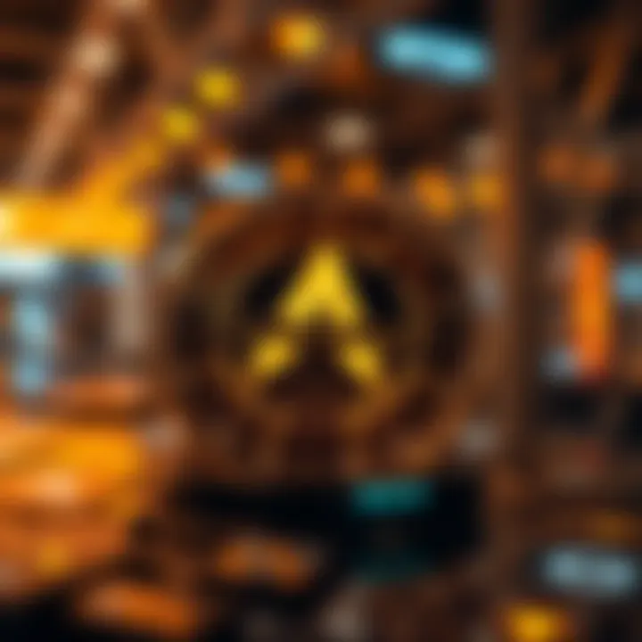 Futuristic representation of blockchain technology enhancements influencing Aptos market potential