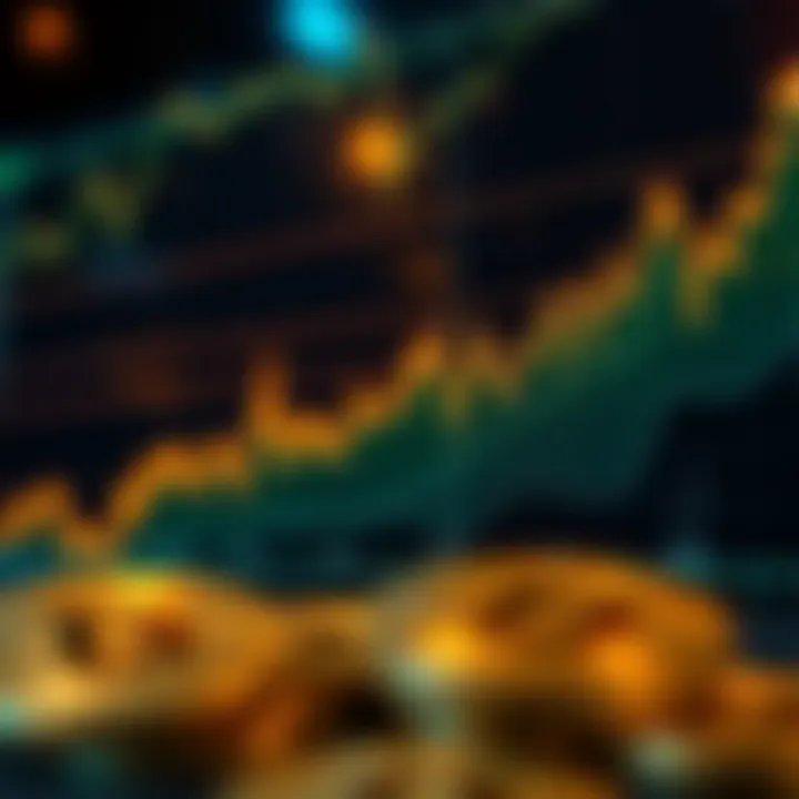 Graph showing Bitcoin Cash price fluctuations over time with highlighted trend lines