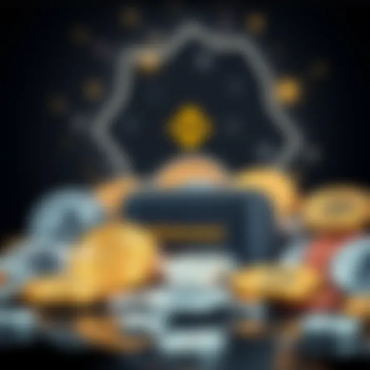 Illustration showing various cryptocurrencies alongside a digital wallet symbolizing Binance deposits