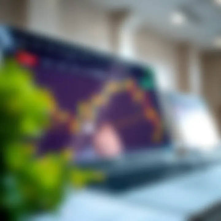 Illustration of trading platform interface displaying binary options choices and investment management tools