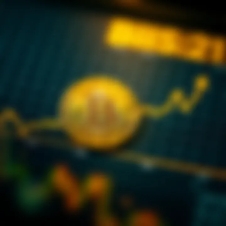 Graph showing fluctuations and upward trends in Bitcoin value over time