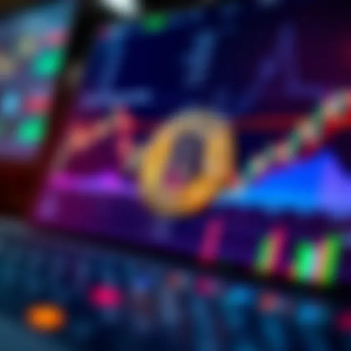 Analytical Tools for Bitcoin Investment Decisions Digital representation of Bitcoin with charts and analytical tools for investment decisions