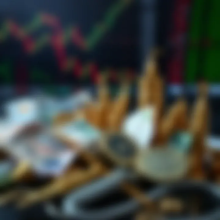 Graphic showing diverse financial assets available for trading such as currencies, stocks, and commodities