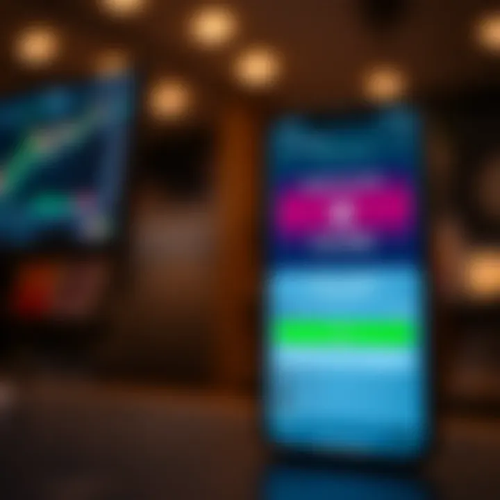 Smartphone screen showcasing forex and commodity trading options with secure login features