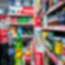 Diverse Beverage Products from Key Competitors in the Market Variety of beverage products from Coca-Cola competitors displayed on shelves