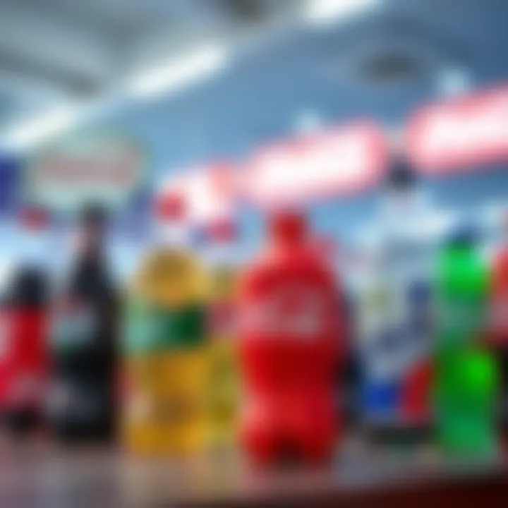 Competitive Landscape and Strategies in the Beverage Industry Market competition concept with different beverage brands and dynamic trends