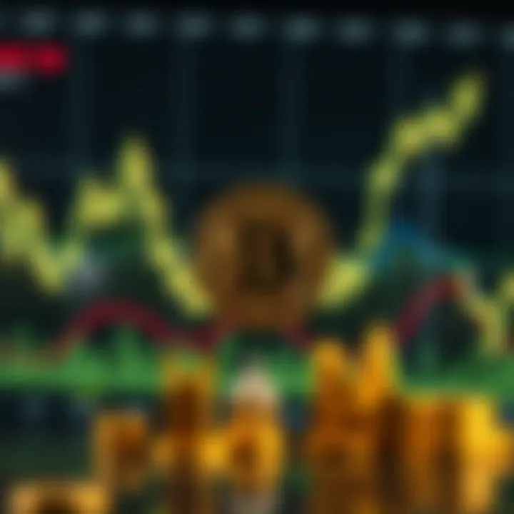 Graph displaying Bitcoin market fluctuations alongside icons symbolizing regulatory policies and economic factors in Pakistan