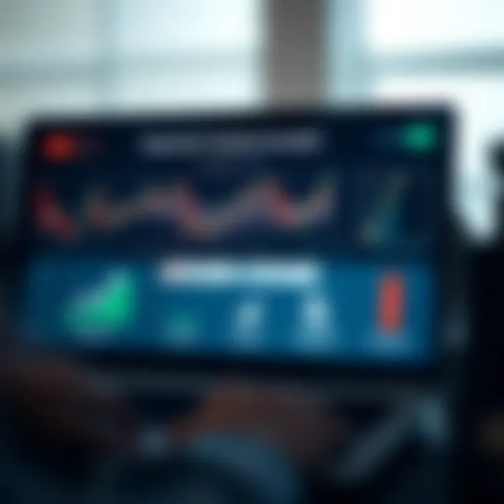 Graphic showing key trading concepts such as candlestick charts, market trends, and strategy icons