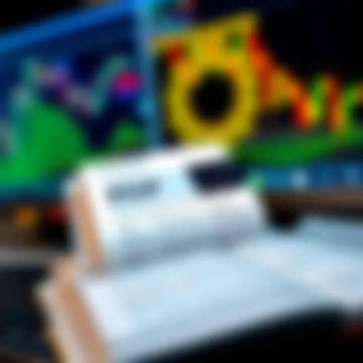 Open trading book displaying charts and market analysis on a digital tablet