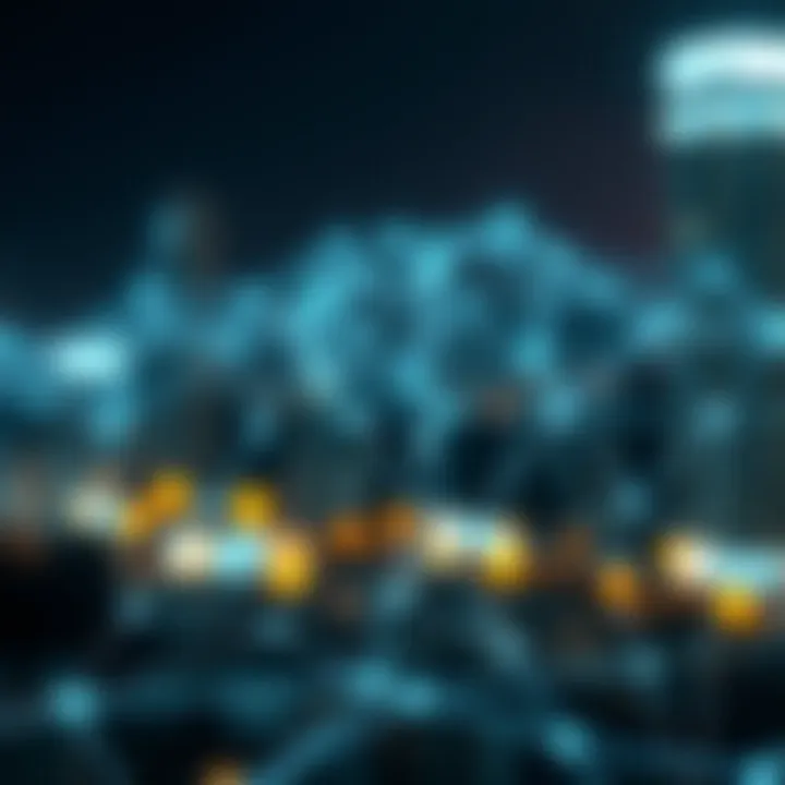 Cosmos Blockchain Network and Technology Overview Illustration of blockchain technology nodes connected representing Cosmos network