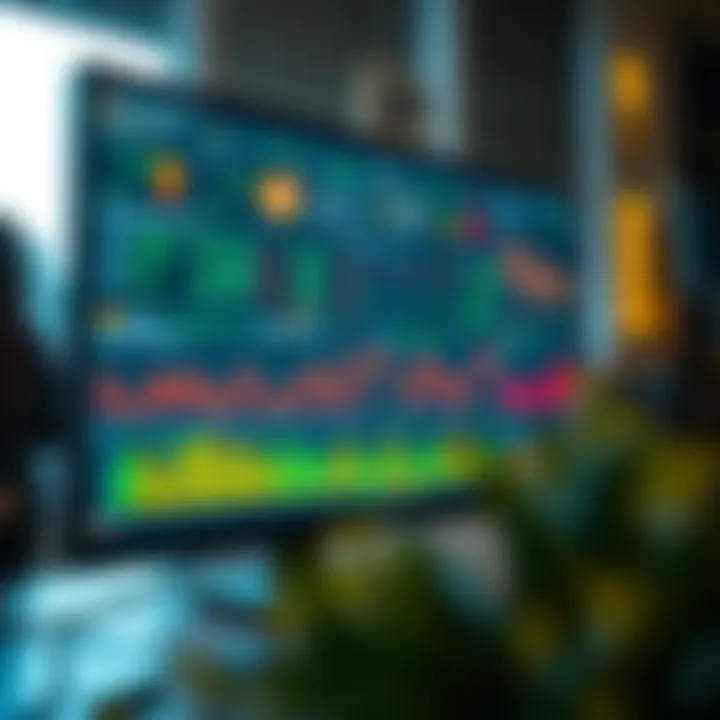 Illustration of a computer screen showing multiple cryptocurrency signal sources and analytics