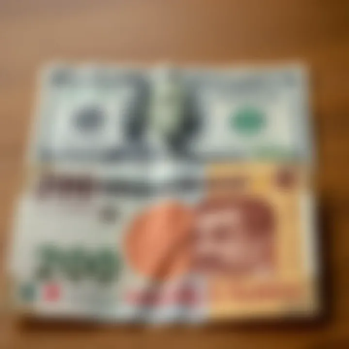 Comparison of US Dollar and Pakistani Rupee Notes Visual comparison of currency notes representing US dollars and Pakistani rupees