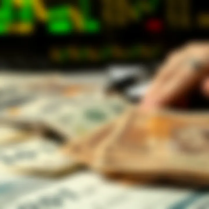 Close-up of US Dollar bills and Pakistani Rupee notes on a financial table illustrating currency conversion