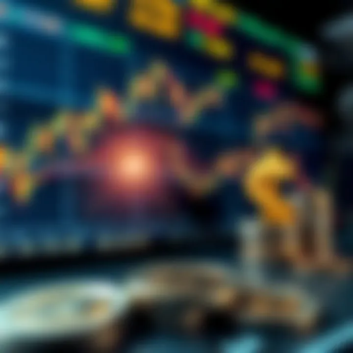 Illustration of financial charts and currency symbols highlighting market influences on exchange rates