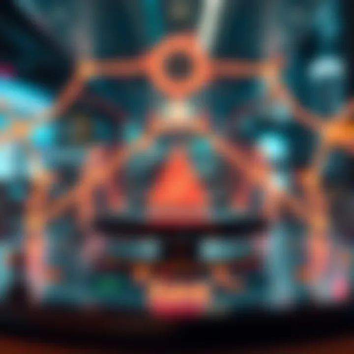 Visual representation of decentralized finance ecosystem with Aave highlighted