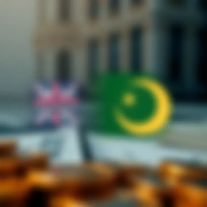 Economic Factors Affecting GBP to PKR Exchange Rate Illustration of economic symbols representing UK and Pakistan influencing currency exchange
