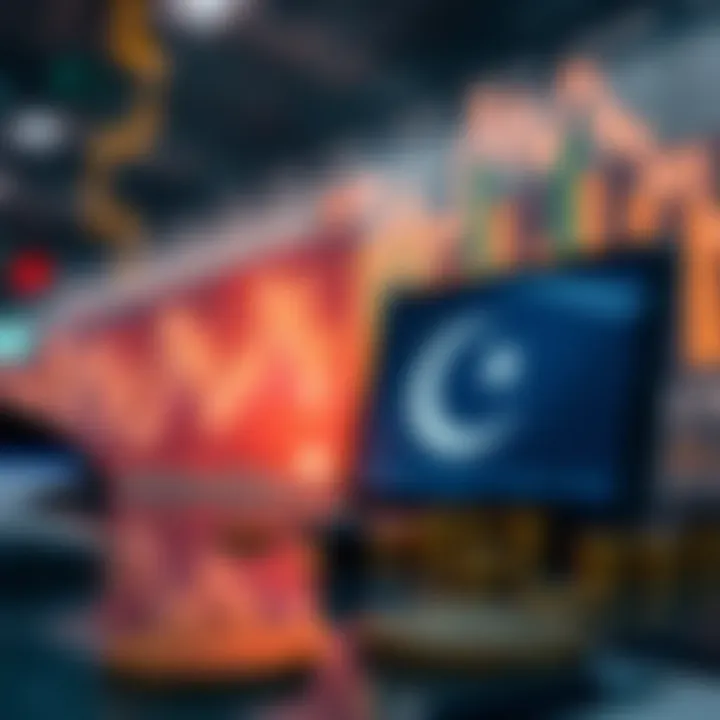 Illustration of economic factors including charts and government policies impacting currency exchange