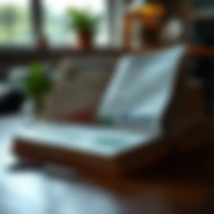 Open book displaying trading charts and financial graphs