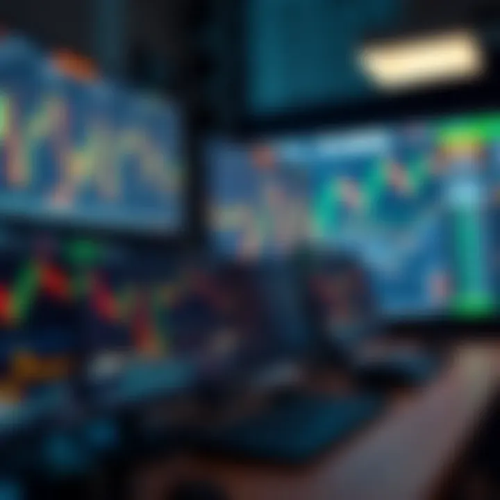 Illustration of trading platforms displaying charts and no initial capital requirement