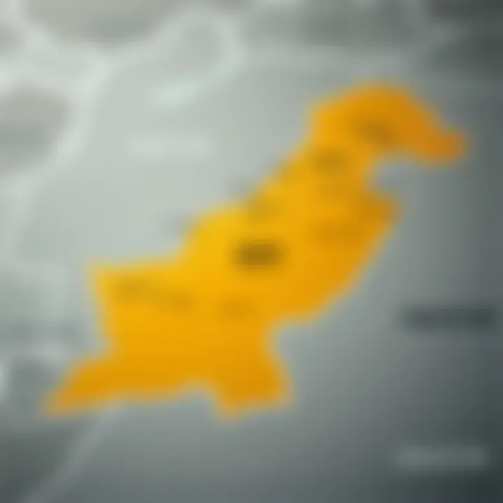 Map highlighting geopolitical hotspots affecting gold market in Pakistan