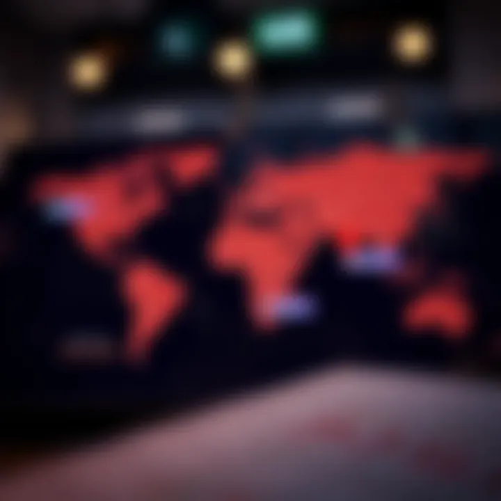 Global and Governmental Factors Shaping USD to PKR Exchange Dynamics World map highlighting global influences affecting currency exchange rates with government policy symbols