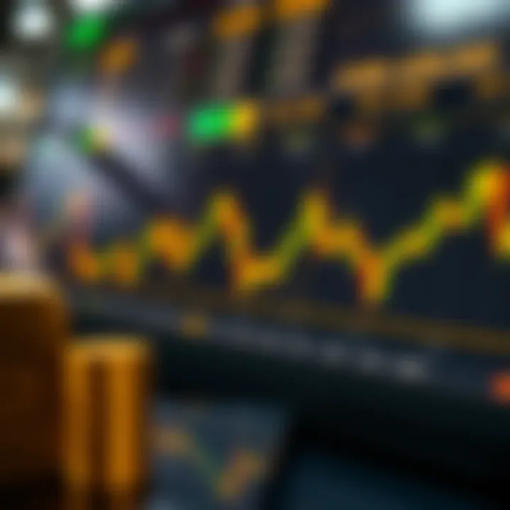 Illustration of trading charts and economic indicators relevant to gold market analysis for Pakistani investors