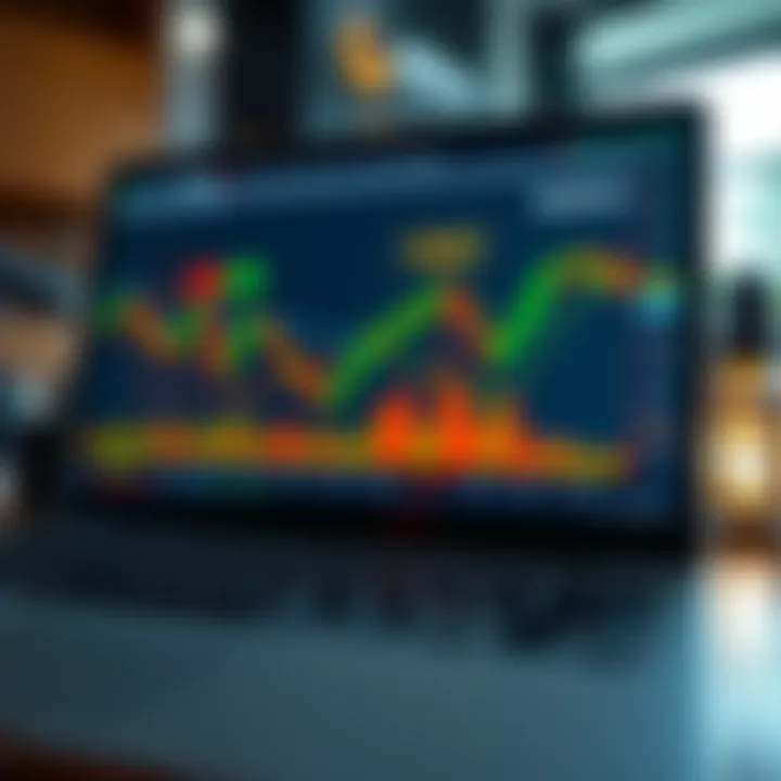 Digital interface showcasing an online trading platform with Islamic finance icons highlighting concepts of riba and gharar
