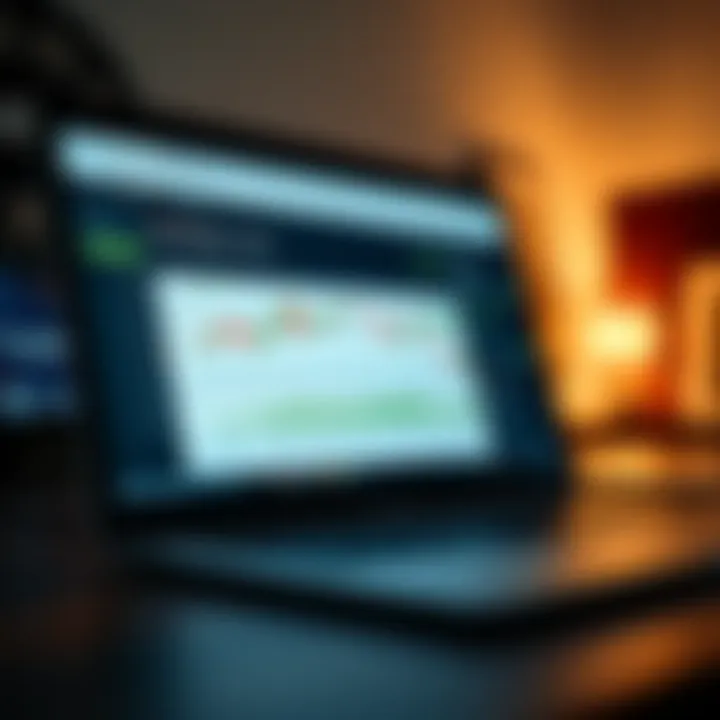 Secure cryptocurrency trading platform interface displayed on a laptop screen