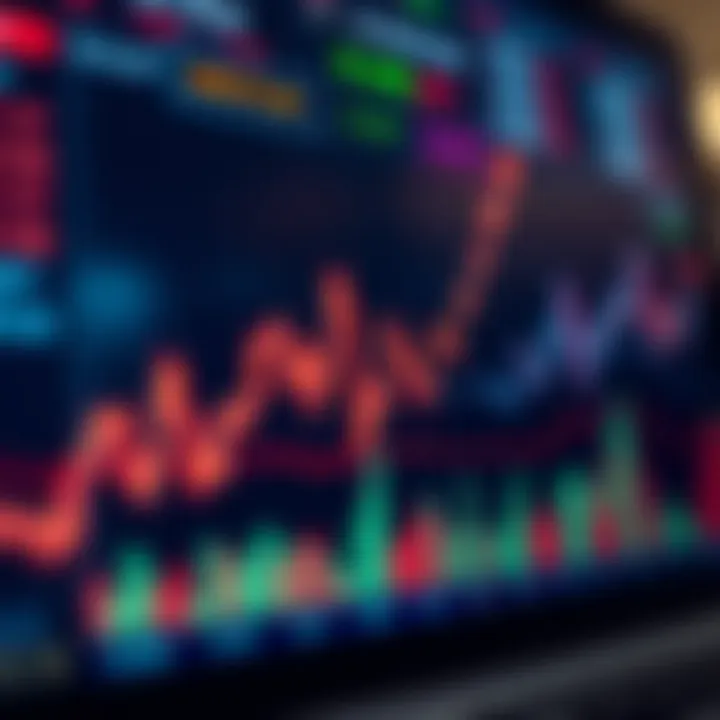 Graph displaying upward market trends on a digital trading platform interface
