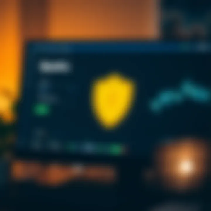 Secure Login Features for Quotex on PC Secure login with password input and security shield icon on computer