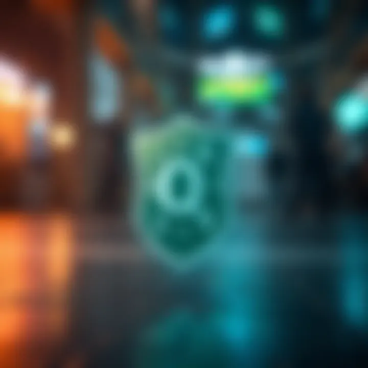 Illustration of a shield protecting digital assets with Pakistani currency symbols