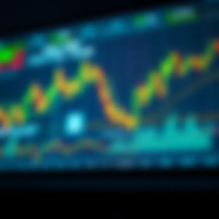 Conceptual illustration of risk-free trading practice with digital charts and currency symbols