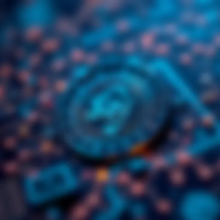 Digital representation of blockchain technology with Sei Coin logo and adoption indicators