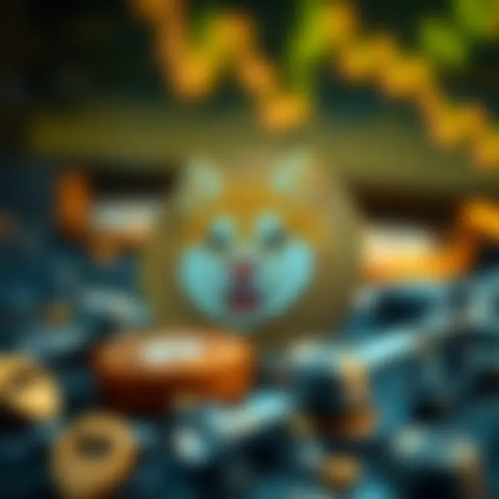 Digital representation of blockchain technology and cryptocurrency market elements symbolizing technological support