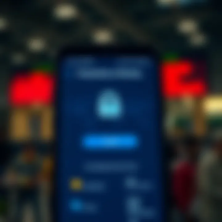 Secure login screen on a mobile trade app emphasizing protection and privacy features