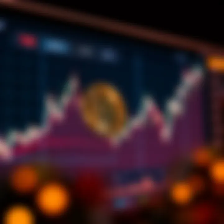 Graph showing TRB coin price fluctuations over time with market trend lines