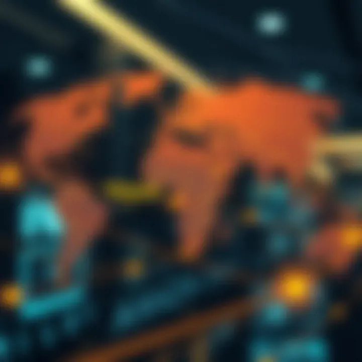 A digital representation of Amazon's global network connecting various countries and markets