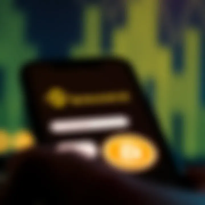 Mobile device displaying a cryptocurrency chat group interface with Binance logo and WhatsApp icons