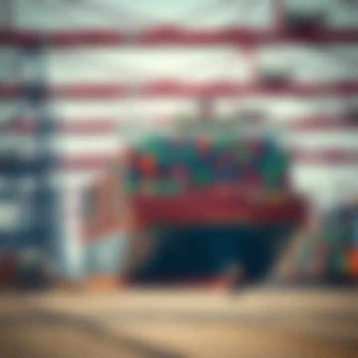 Cargo containers being loaded onto a large international shipping vessel at a bustling port
