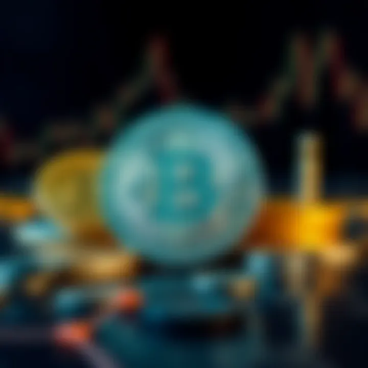 Illustration of regulatory symbols alongside bitcoin representing governmental impact on cryptocurrency value