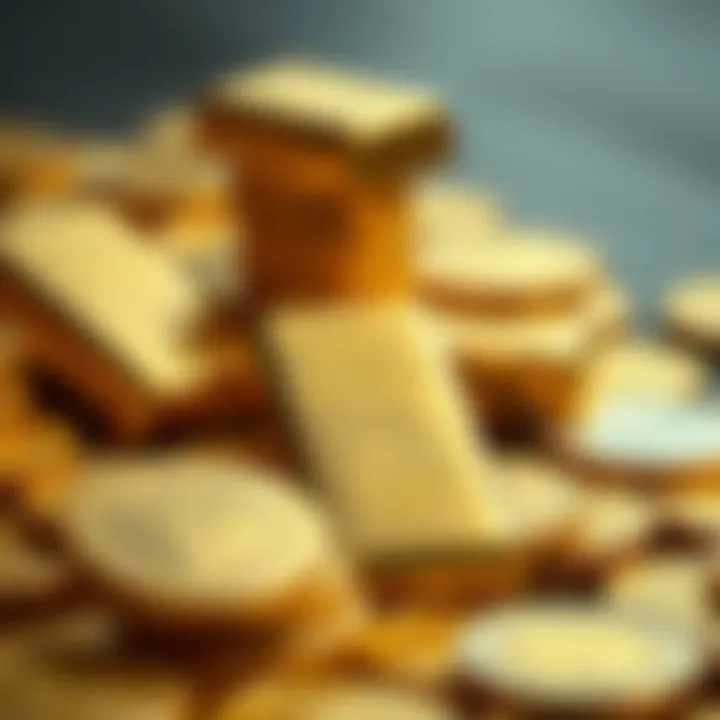 Gold bars and coins representing value and investment in precious metals